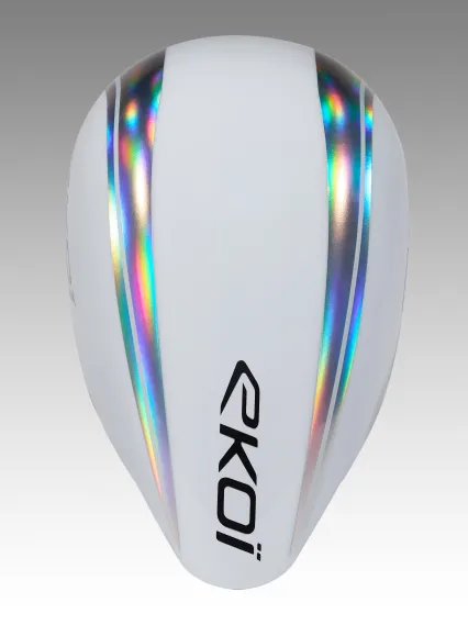 Casque EKOI Racing PURE AERO Mirror Cat2 Blanc Holo Silver