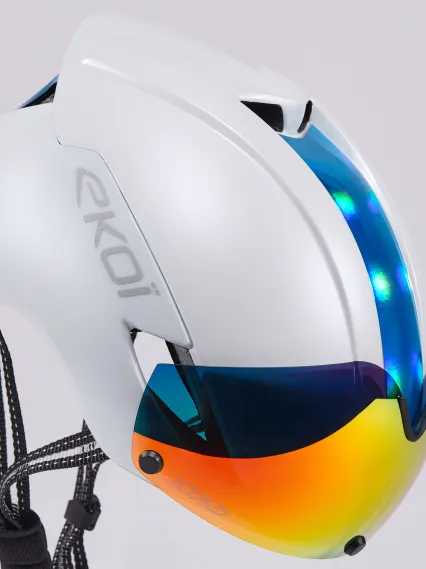 Casque EKOI Perf AERO16 Blanc LTD Holo Bleu