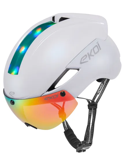 Casque EKOI Perf AERO16 Blanc LTD Holo Aqua