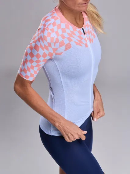 Maillot femme EKOI Perf CHECKS Bleu