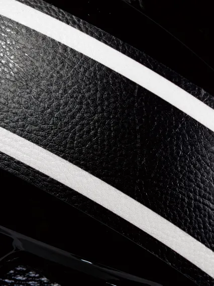 Casque urbain EKOI CITY STYLE Noir Ecran Bande Cuir Noir Blanc