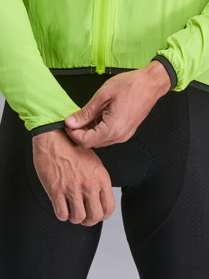 Veste coupe vent EKOI Perf WINDPROOF LIGHT POCKET Jaune fluo