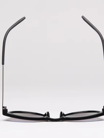 Lunettes EKOI Racing LIFESTYLE RONDES Noir brillant Bleu glacier