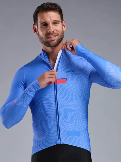Maillot manches longues EKOI Perf GRAPHIC Bleu
