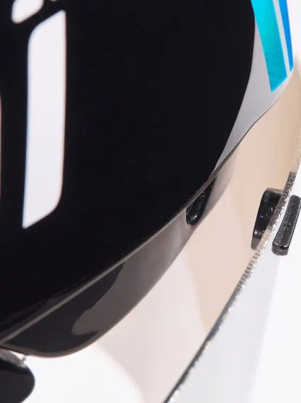 Casque EKOI Racing PURE AERO Mirror Cat2 Noir Holo Bleu