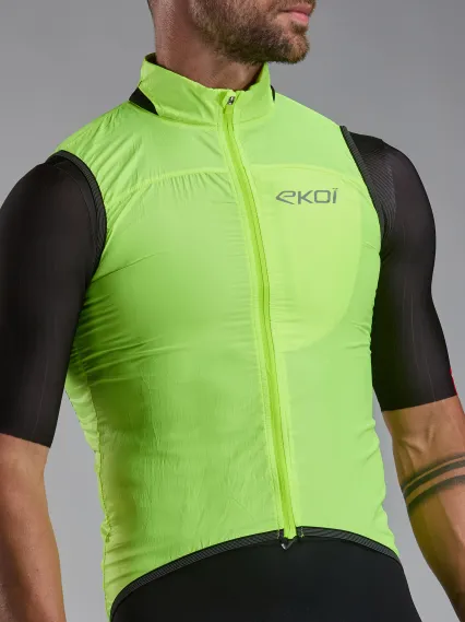 Gilet EKOI Perf WINDPROOF LIGHT POCKET Jaune fluo