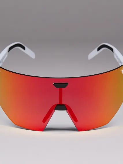 Lunettes EKOI Racing AEROLITE FABIO ARU Blanche Silver REVO Rouge Cat3