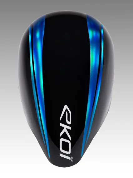 Casque EKOI Racing PURE AERO Mirror Cat2 Noir Holo Bleu