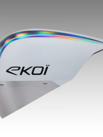 Casque EKOI Racing PURE AERO Mirror Cat2 Blanc Holo Silver