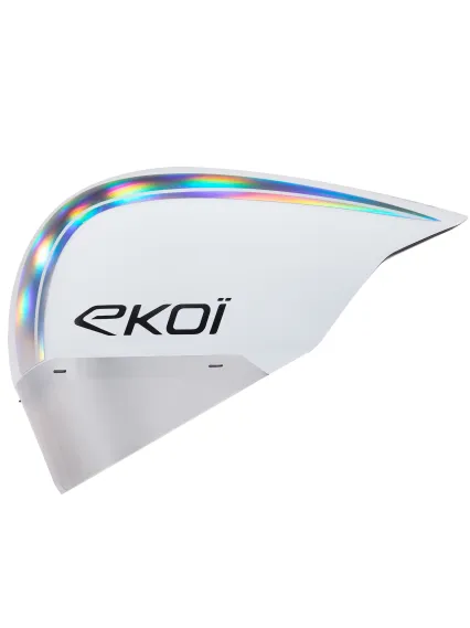 Casque EKOI Racing PURE AERO Mirror Cat2 Blanc Holo Silver
