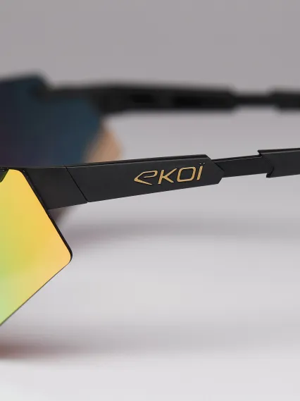 Lunettes EKOI Racing AEROLITE Noir Gold REVO Gold Cat3
