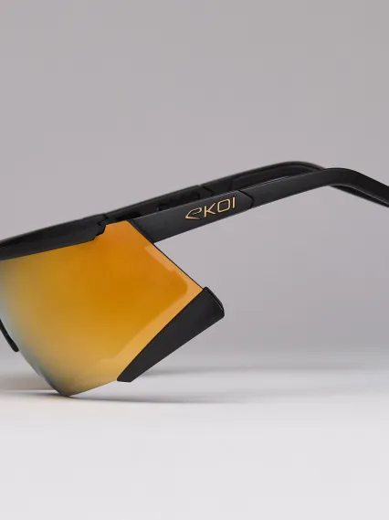 Lunettes EKOI Racing S-AERO Noir Gold ZEISS Revo Gold Cat3