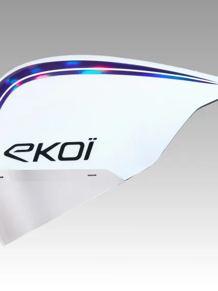 Casque EKOI Racing PURE AERO Mirror Cat2 Blanc Holo Violet