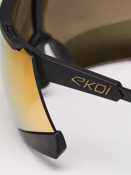 Lunettes EKOI Racing S-AERO Noir Gold ZEISS Revo Gold Cat3