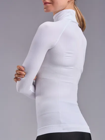 Sous maillot femme hiver EKOI Perf THERMO Col haut Blanc