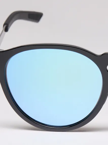 Lunettes EKOI Racing LIFESTYLE RONDES Noir brillant Bleu glacier