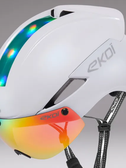 Casque EKOI Perf AERO16 Blanc LTD Holo Aqua