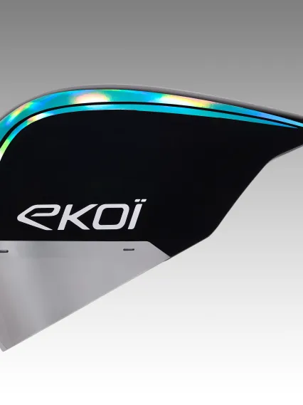 Casque EKOI Racing PURE AERO Mirror Cat2 Noir Holo Aqua