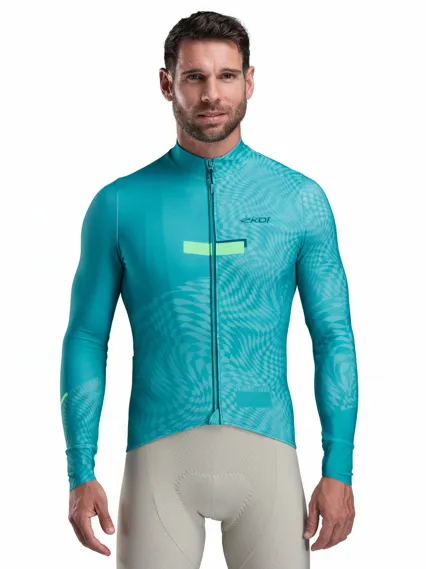 Maillot manches longues EKOI Perf GRAPHIC Vert Azur