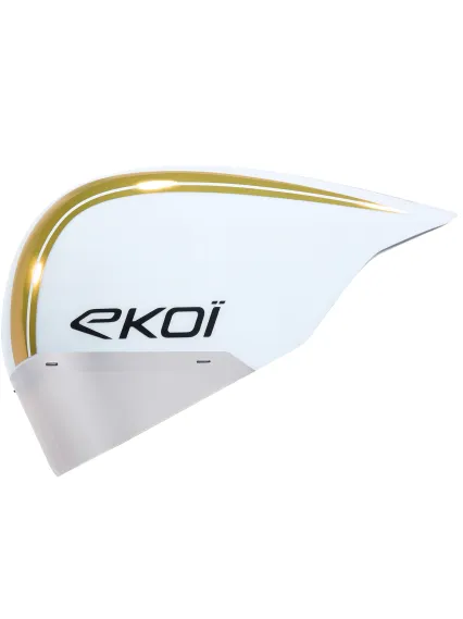 Casque EKOI Racing PURE AERO Mirror Cat2 Blanc Holo Gold