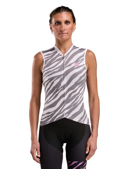 Maillot femme EKOI Perf ZEBRA sans manches Beige