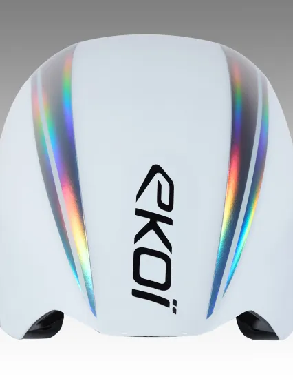 Casque EKOI Racing PURE AERO Mirror Cat2 Blanc Holo Silver