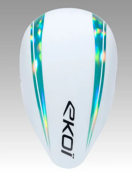 Casque EKOI Racing PURE AERO Mirror Cat2 Blanc Holo Aqua