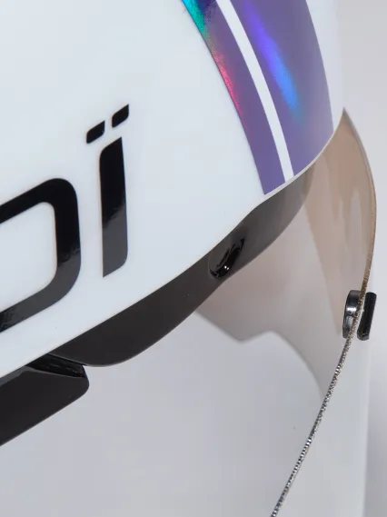 Casque EKOI Racing PURE AERO Mirror Cat2 Blanc Holo Violet