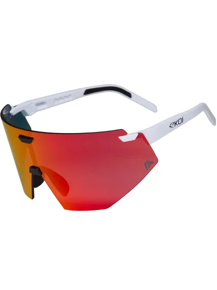 Lunettes EKOI Racing AEROLITE FABIO ARU Blanche Silver REVO Rouge Cat3