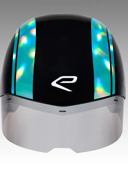 Casque EKOI Racing PURE AERO Mirror Cat2 Noir Holo Aqua