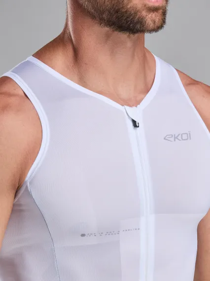 Combinaison triathlon EKOI Perf SLEEVELESS Blanc