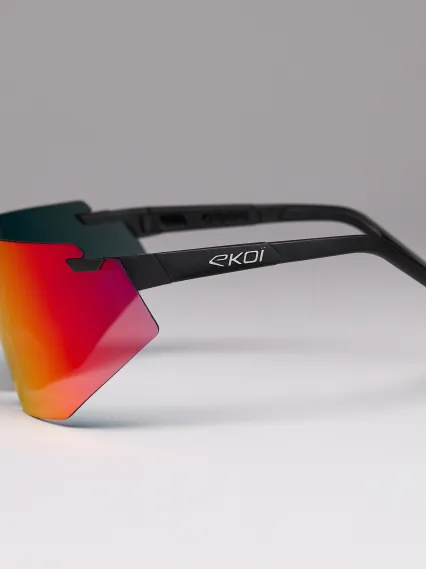 Lunettes EKOI Racing AEROLITE Noir Silver REVO Rouge Cat3