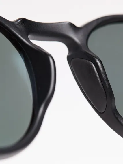 Lunettes EKOI Racing LIFESTYLE RONDES Noir brillant Bleu glacier