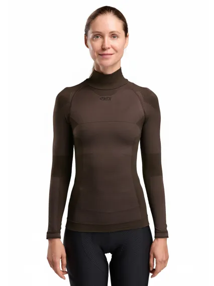 Sous maillot femme hiver EKOI Perf THERMO Col haut Moka
