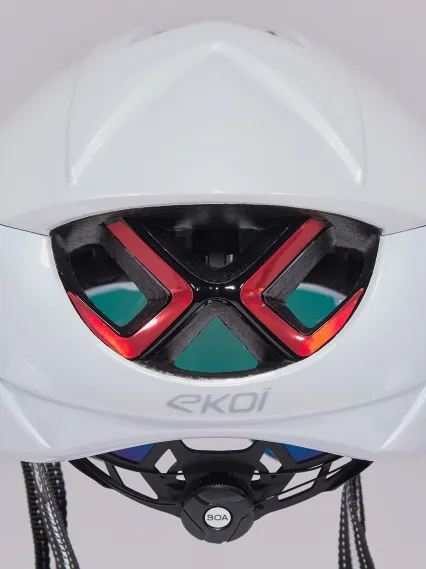 Casque EKOI Perf AERO16 Blanc LTD Holo Rouge