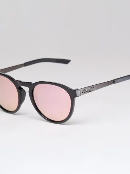 Lunettes EKOI Racing LIFESTYLE RONDES Noir brillant Gold rose