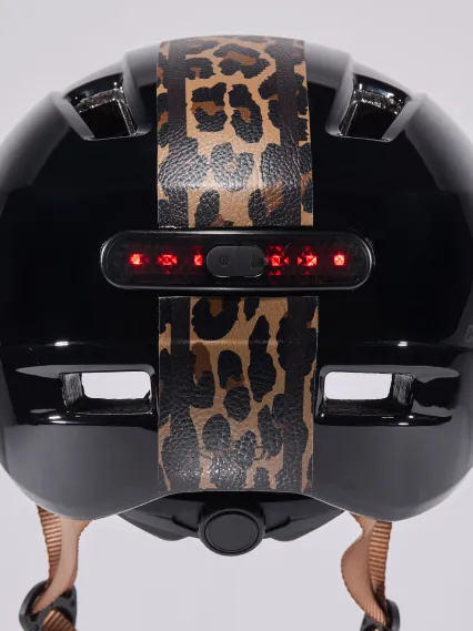 Casque urbain EKOI CITY STYLE Noir Ecran Bande Léopard