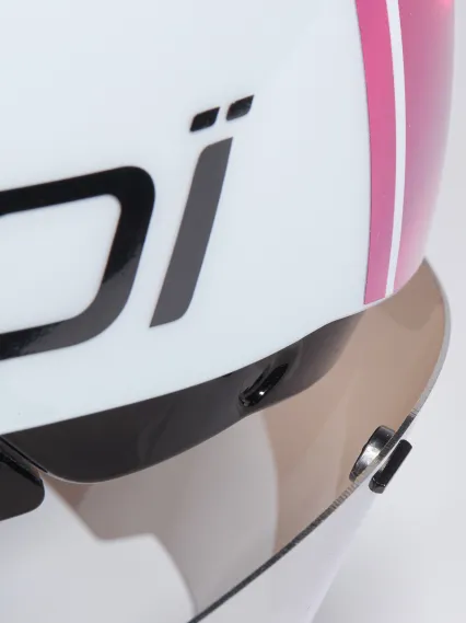 Casque EKOI Racing PURE AERO Mirror Cat2 Blanc Holo Rose