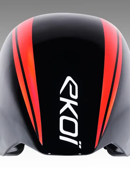 Casque EKOI Racing PURE AERO Mirror Cat2 Noir Holo Rouge