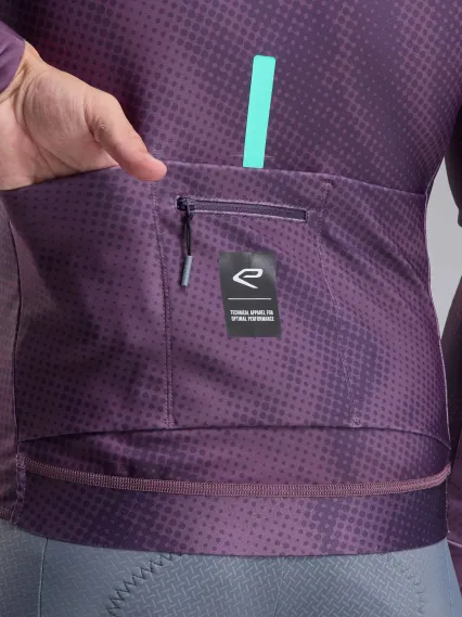 Maillot manches longues EKOI Perf TIE & DYE Prune