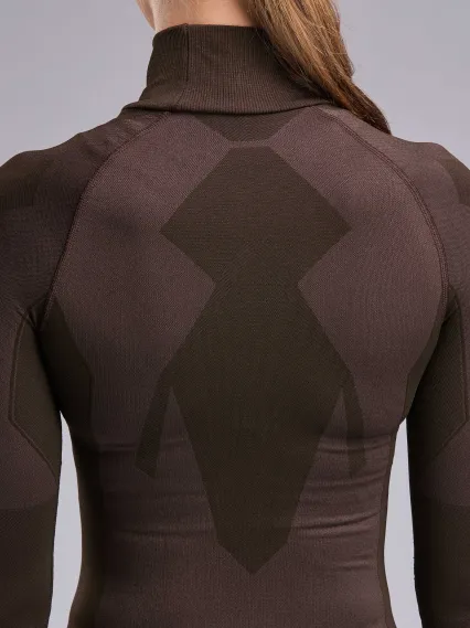 Sous maillot femme hiver EKOI Perf THERMO Col haut Moka