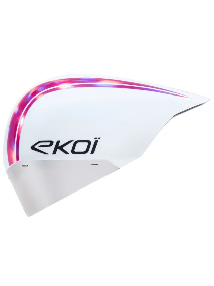 Casque EKOI Racing PURE AERO Mirror Cat2 Blanc Holo Rose