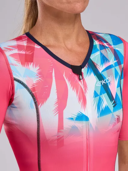 Combinaison triathlon femme EKOI Perf OASIS Rhubarbe