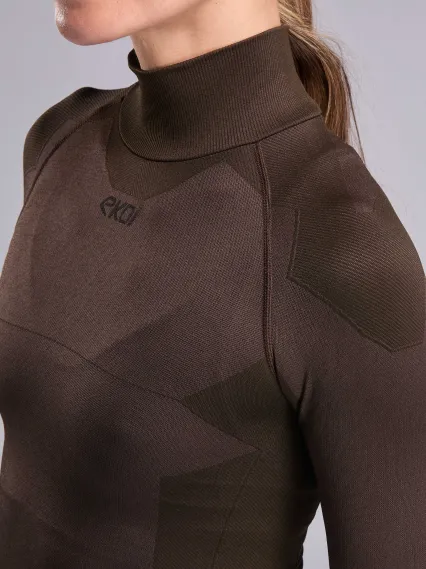 Sous maillot femme hiver EKOI Perf THERMO Col haut Moka