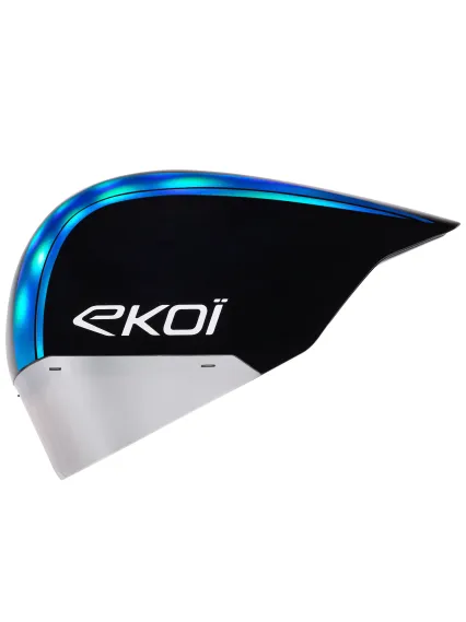 Casque EKOI Racing PURE AERO Mirror Cat2 Noir Holo Bleu