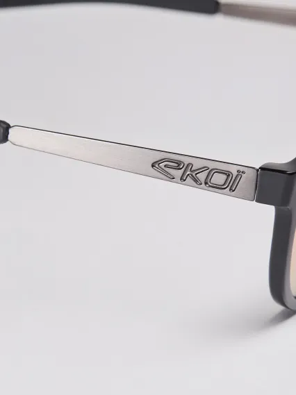 Lunettes EKOI Racing LIFESTYLE RONDES Noir brillant Gold rose