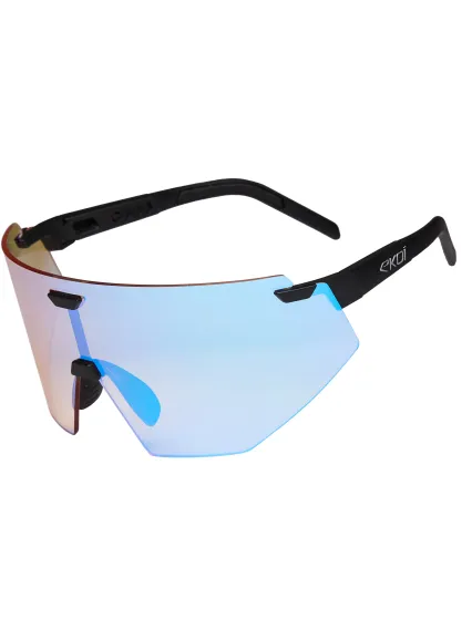 Lunettes EKOI Racing AEROLITE Noir Silver ICE Bleu Cat1