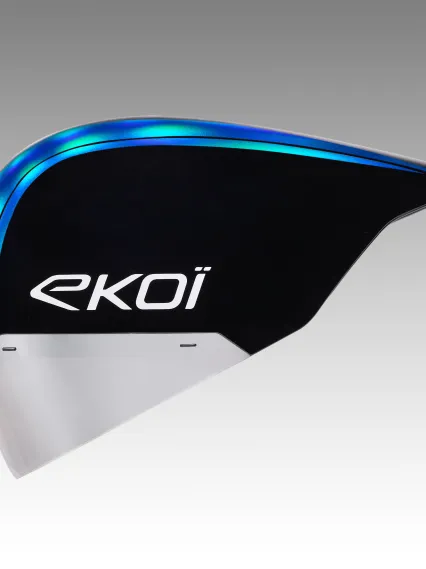 Casque EKOI Racing PURE AERO Mirror Cat2 Noir Holo Bleu