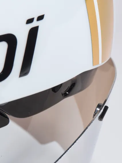 Casque EKOI Racing PURE AERO Mirror Cat2 Blanc Holo Gold