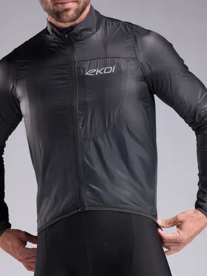 Veste coupe vent EKOI Perf WINDPROOF LIGHT POCKET Noir
